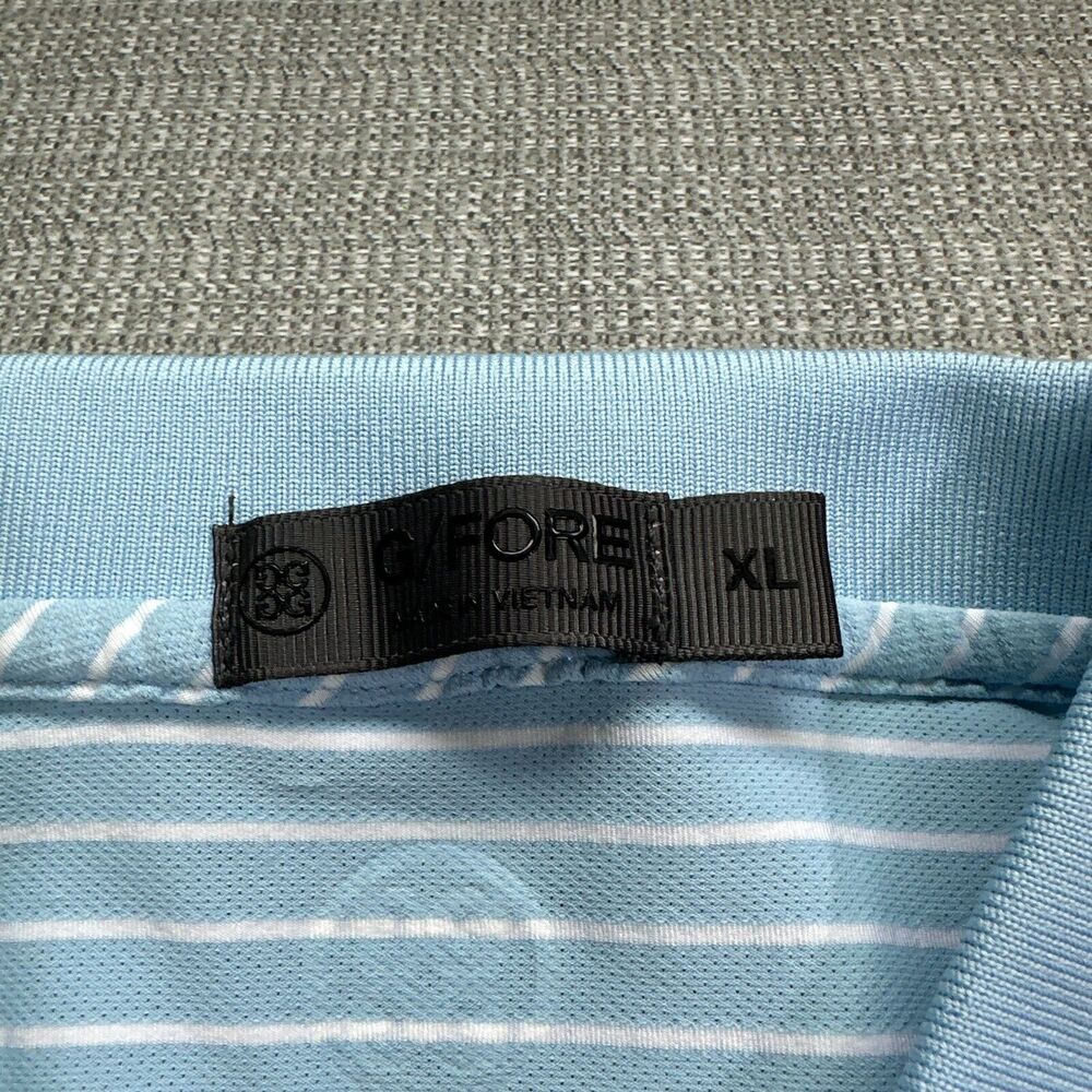 G/Fore Polo‎ Shirt Mens XL Blue Striped Performance Golf Casual Pullover - Picture 2 of 9